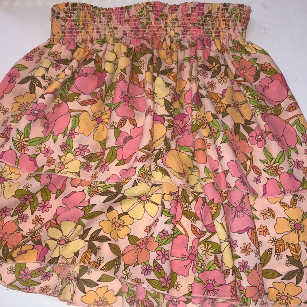 Show Me Your Mumu Shae Skirt in Pretty Poppy Size Small Floral Y2K Tiered Skirt